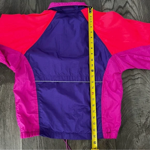 Vintage 80s ASICS MFT Color Block Pullover Windbreaker Track Jacket Size S - Picture 9 of 10